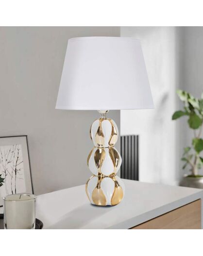 Lampe de Table Glam Balls  blanc/doré - Ø 28x46 cm